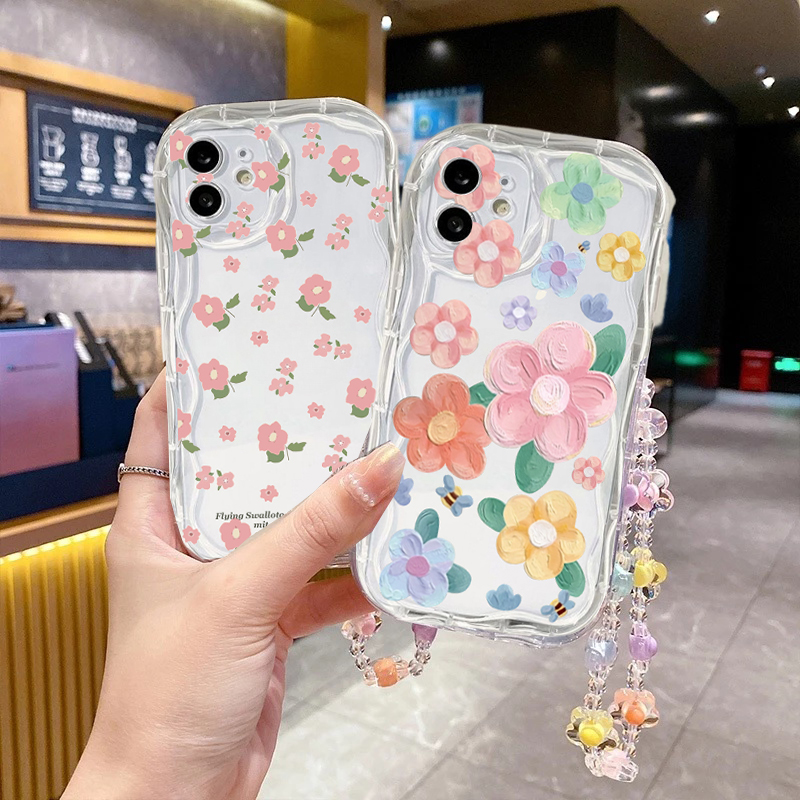 Vivo Y28 - Funda de pulsera de flores para