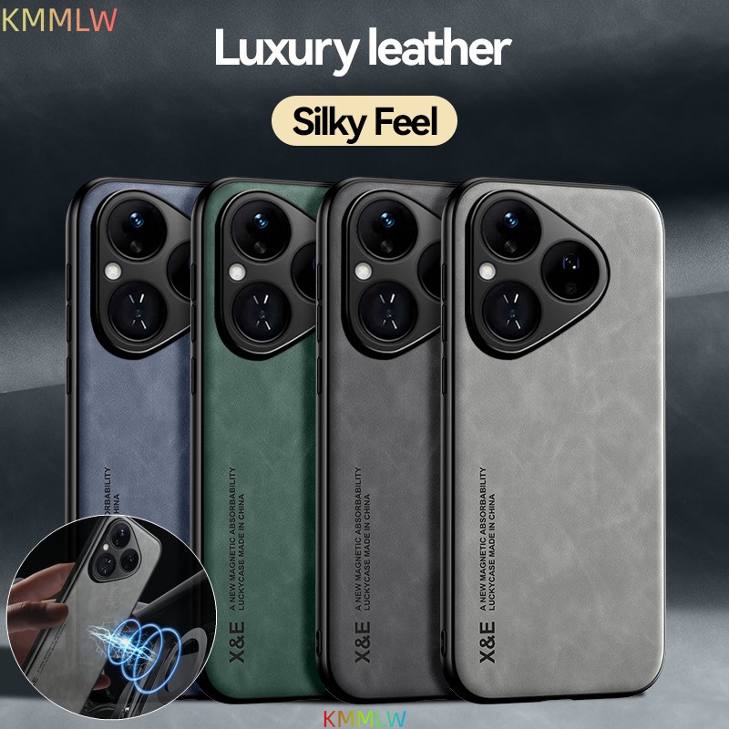 Huawei Pura 70 - Funda de cuero de lujo para
